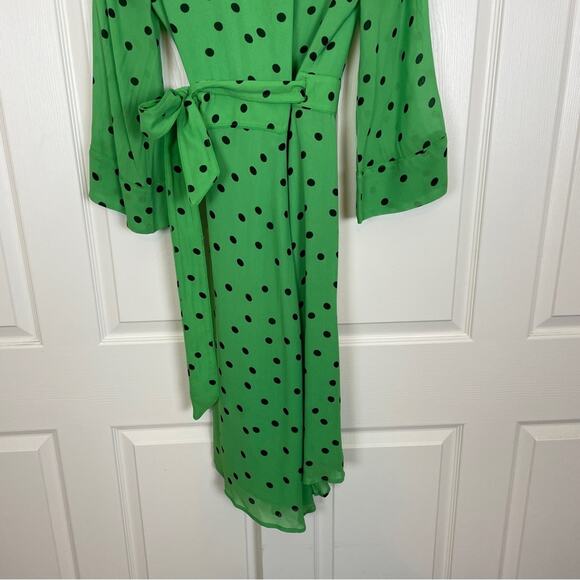 Ganni Dainty Georgette Polka Dot Wrap Dress - Picture 9 of 14